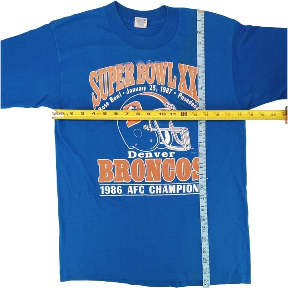 Vintage T-shirt Super Bowl 21 Pasadena Rose Bowl Denver Broncos Medium 1987 - Picture 8 of 14
